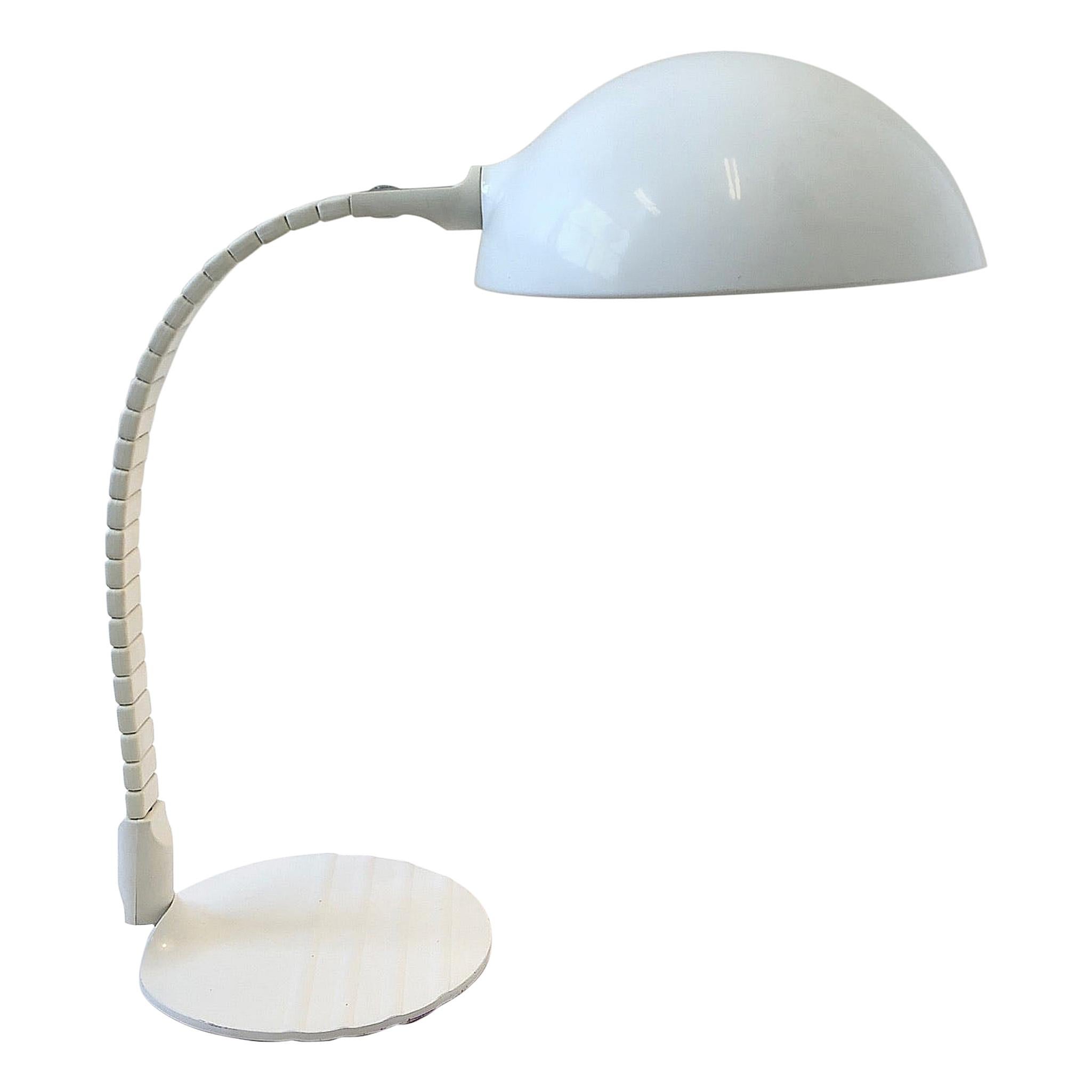 Italian White Adjustable Table Lamp by Elio Martinelli for Martinelli Luce