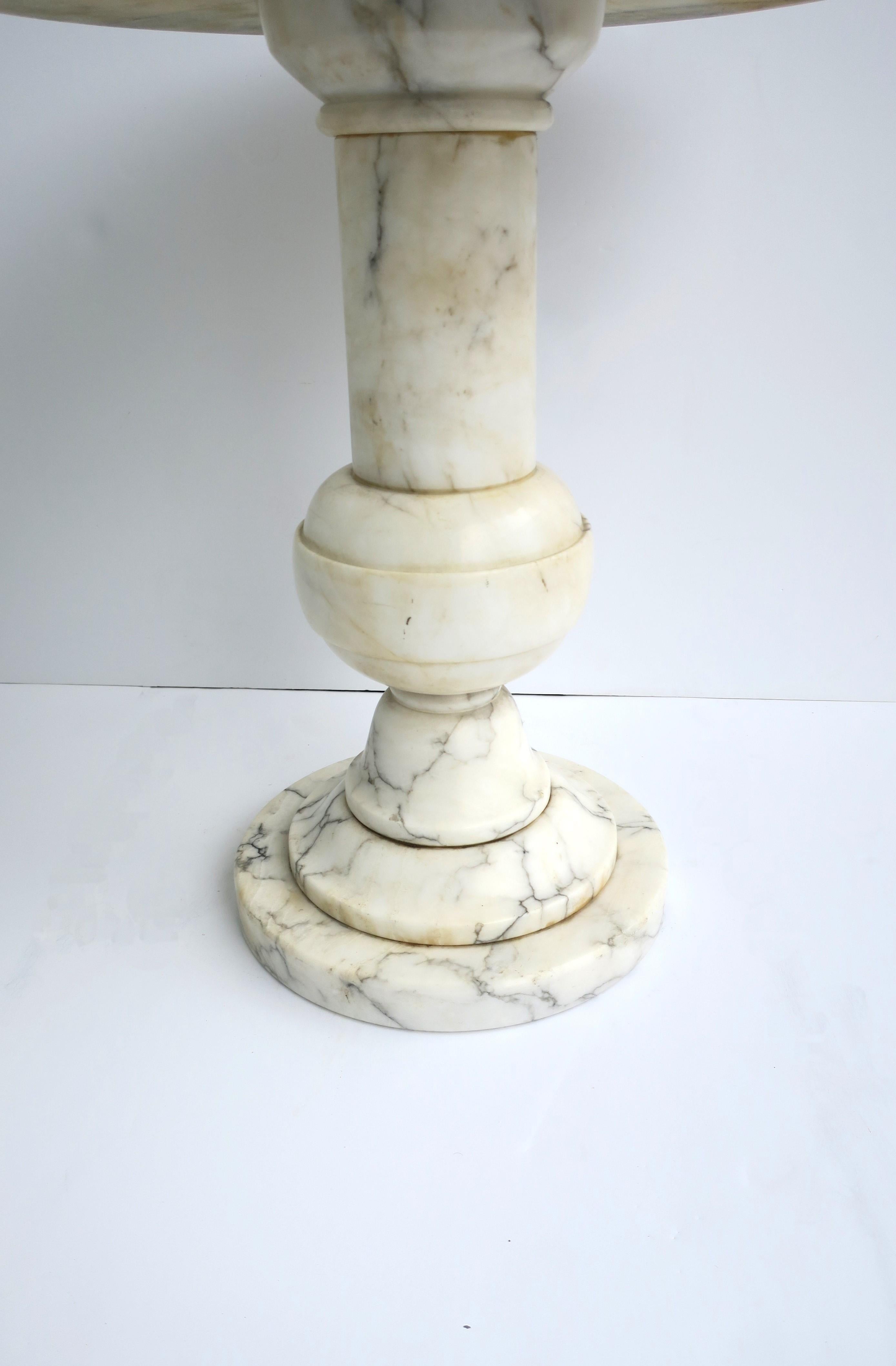 Polished Italian Marble Side Drinks Table For Sale
