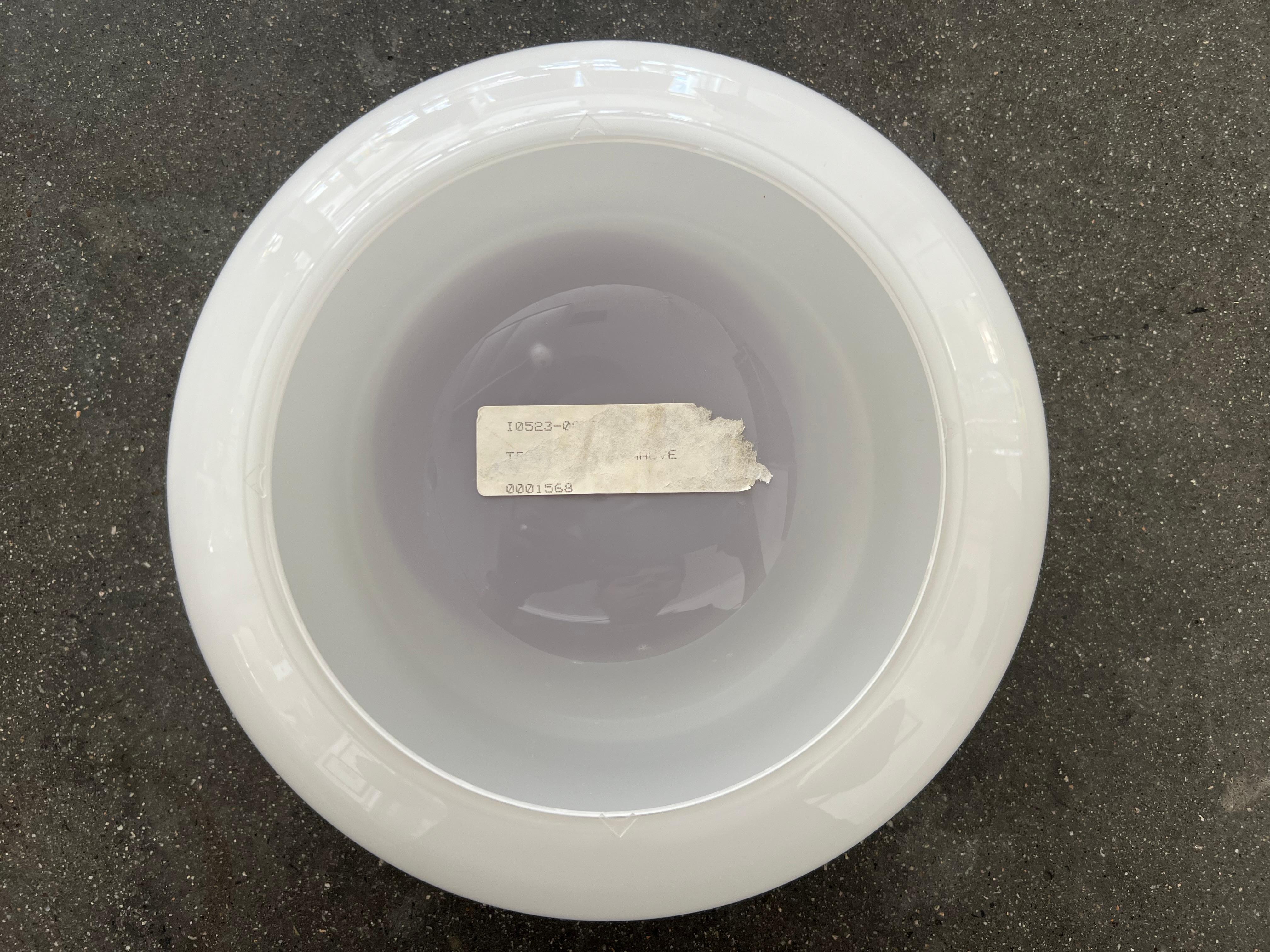 Late 20th Century Italian White and Purple Murano Glass Bowl by Tommaso Barbi