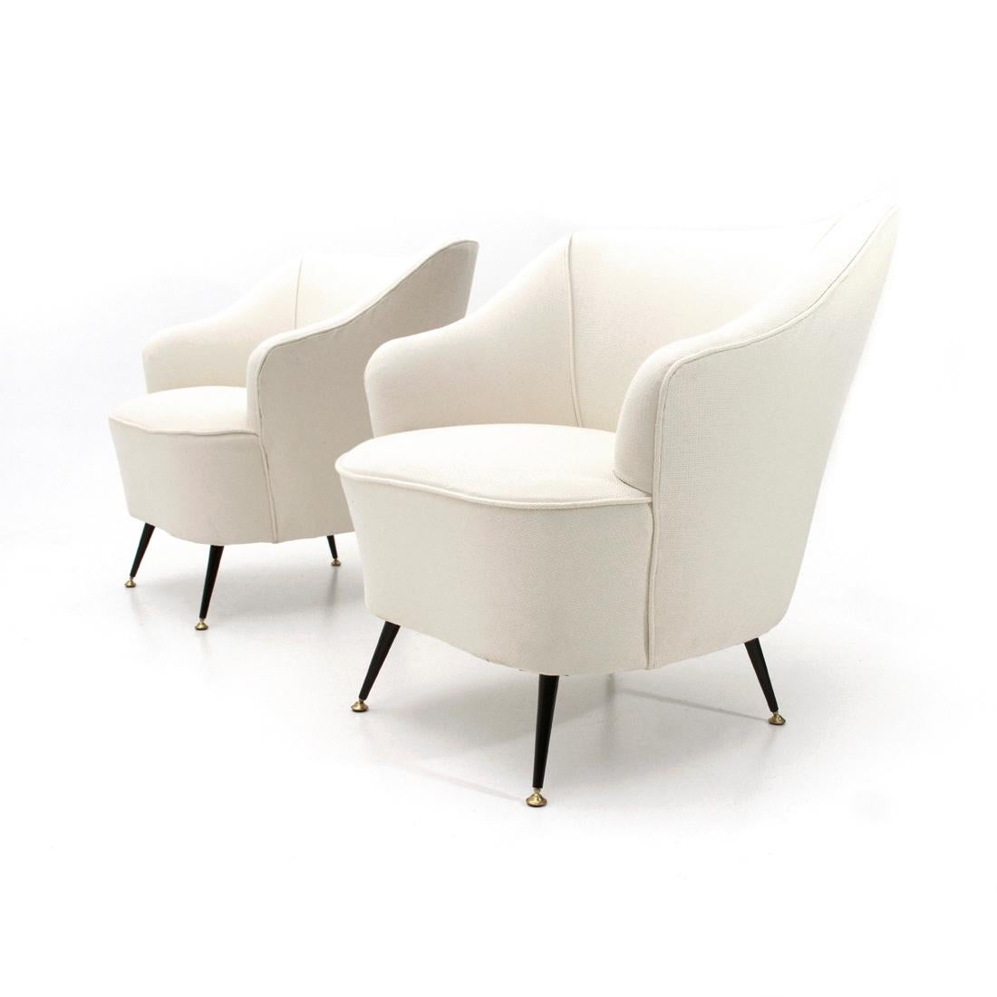 Italian White Armchair, 1950s, Set of 2 2