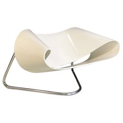 Italian White Armchair Nastro Cl9 by F. Stagi C. Leonardi for Bernini, 1960s