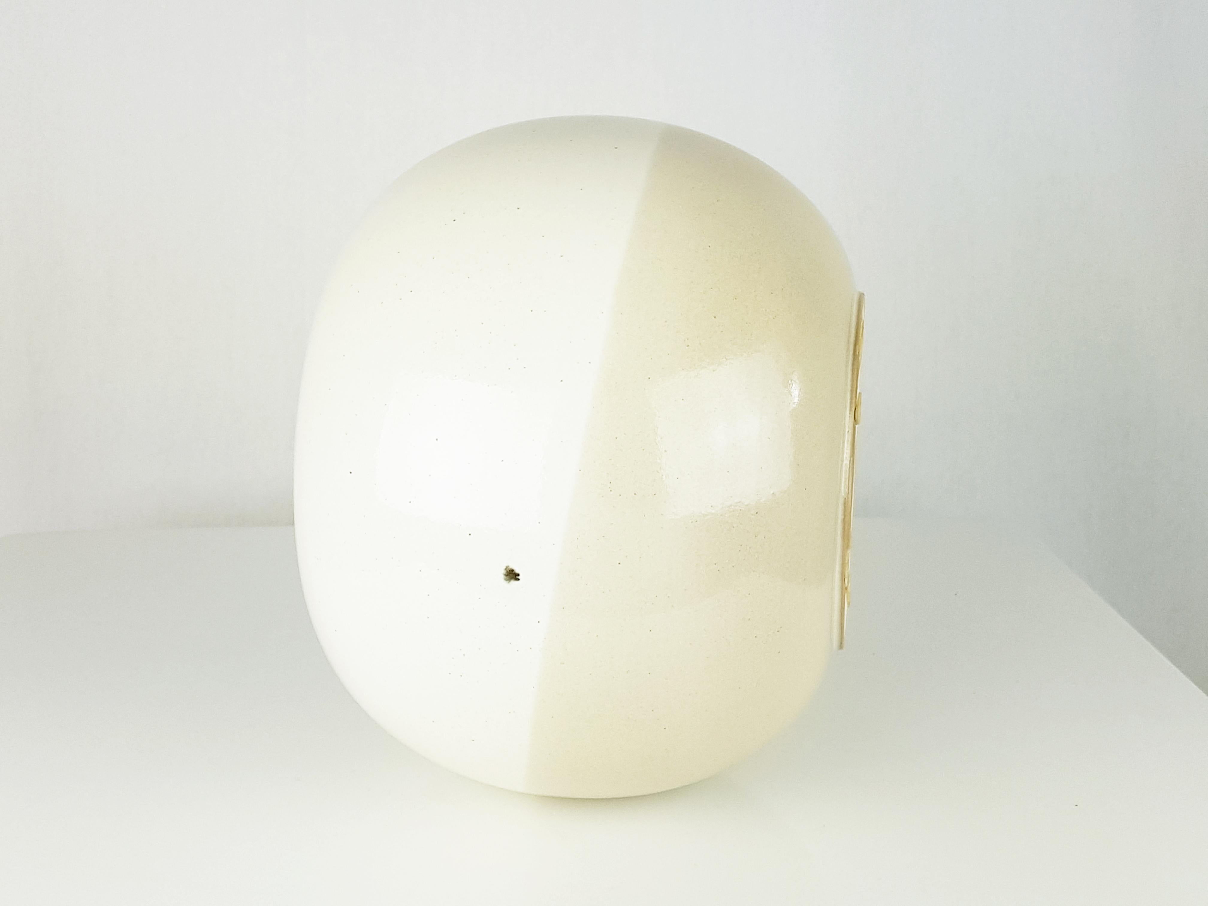 Italian White & Beige Glazed Ceramic 1970s-80s Cache Pot & Vase by Bucci For Sale 3