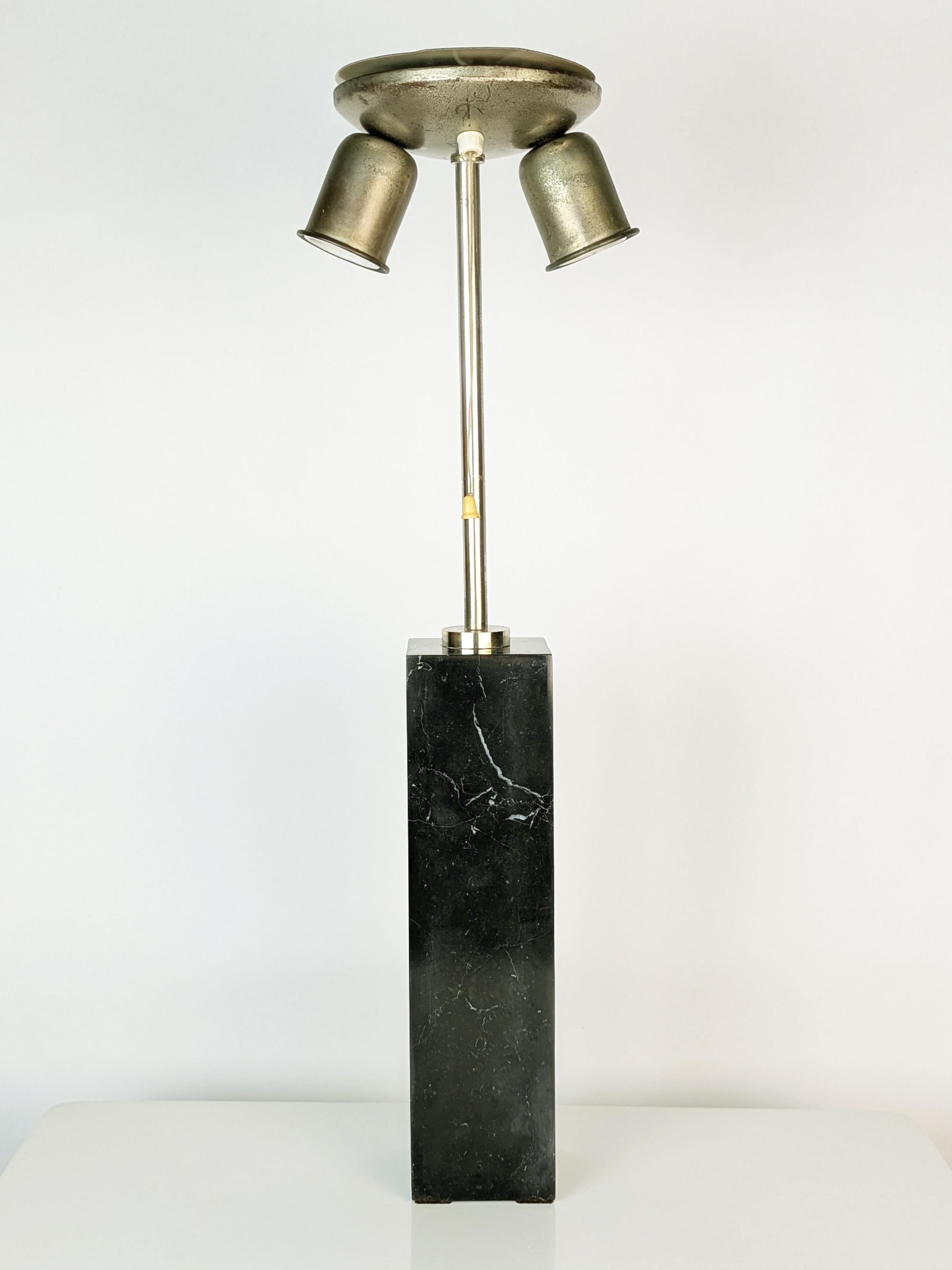 Italian White & black marble 1960s abat jours, set of 2 For Sale 3