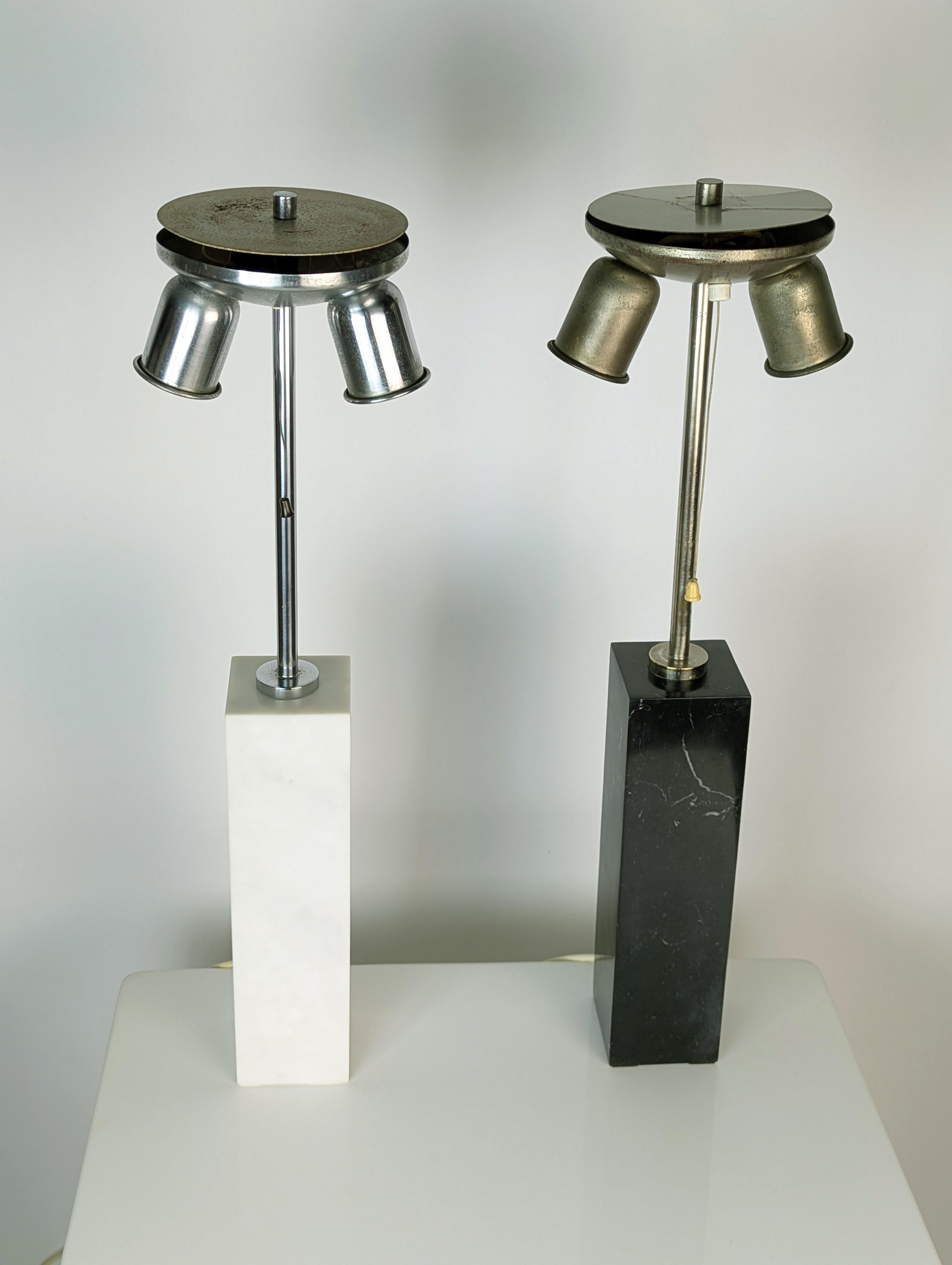 Italian White & black marble 1960s abat jours, set of 2 For Sale 4