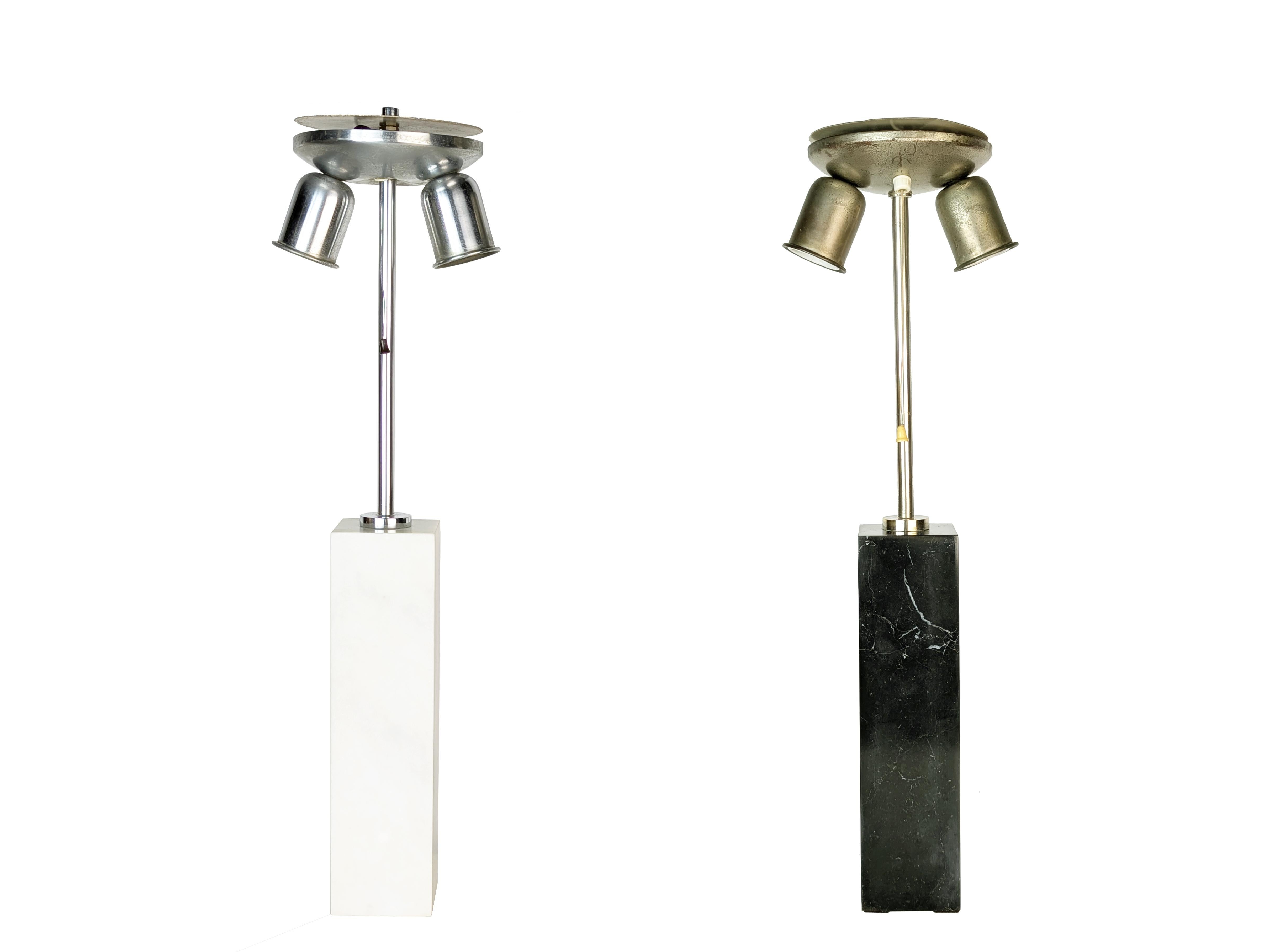 Italian White & black marble 1960s abat jours, set of 2 For Sale 6