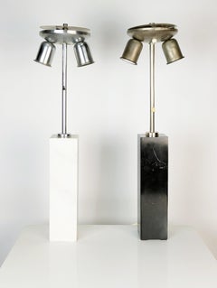 Italian White & black marble 1960s abat jours, set of 2