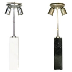 Italian White & black marble 1960s abat jours, set of 2