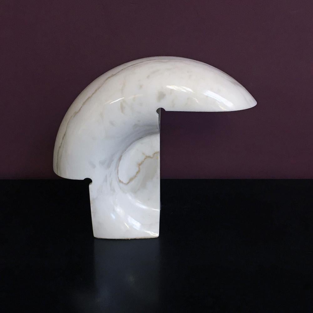Italian White Carrara Marble Biagio Table Lamp by Tobia Scarpa for Flos, 1968 5