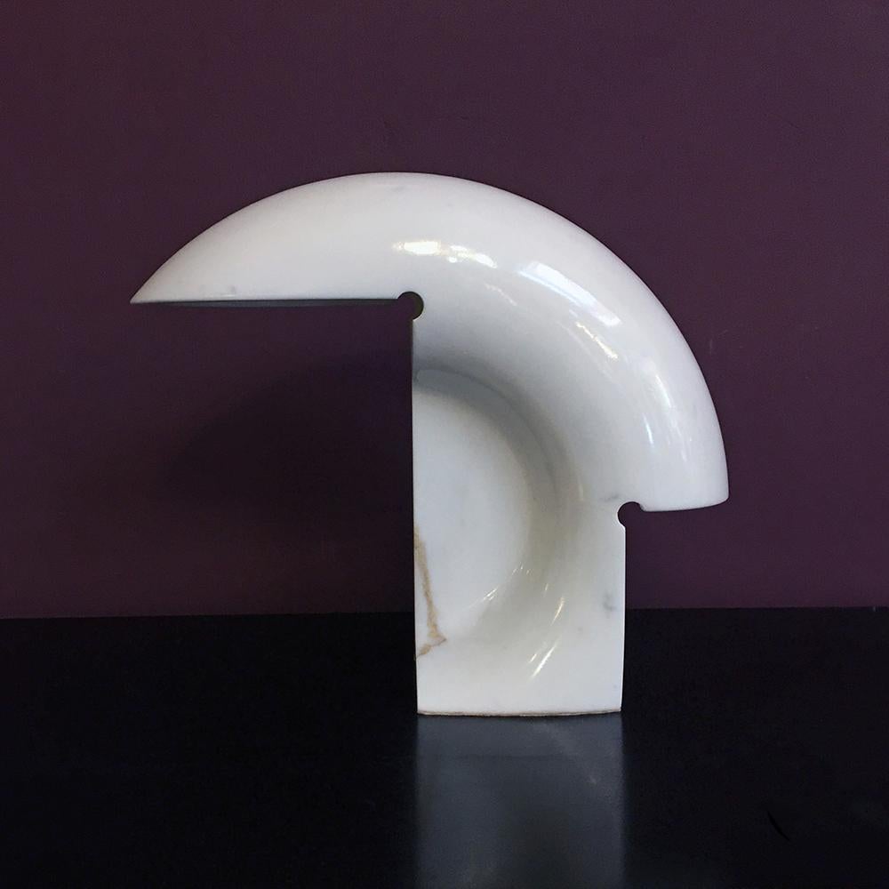 Italian White Carrara Marble Biagio Table Lamp by Tobia Scarpa for Flos, 1968 In Excellent Condition In MIlano, IT