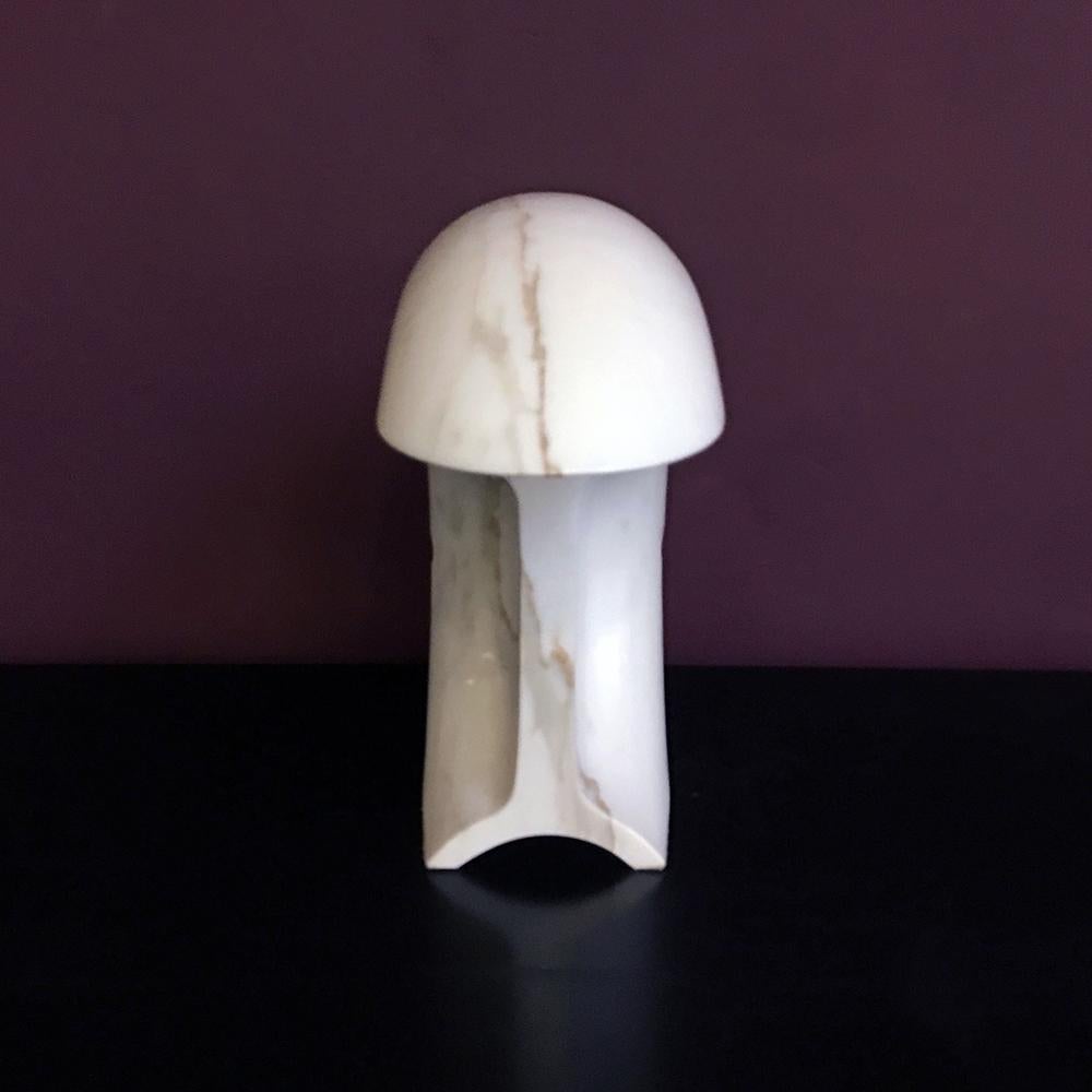 Italian White Carrara Marble Biagio Table Lamp by Tobia Scarpa for Flos, 1968 3