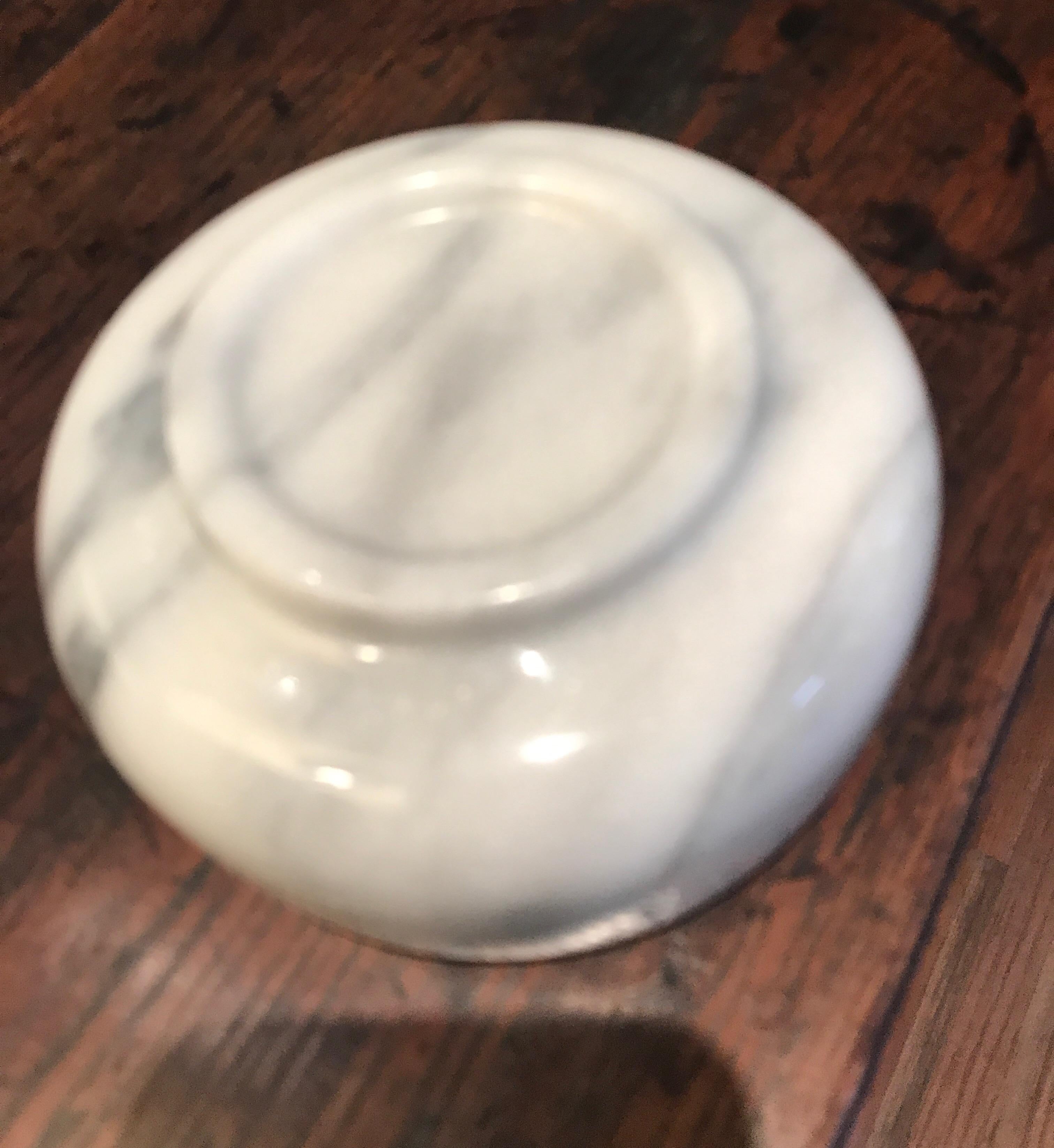 Italian White Carrera Marble Bowl 3