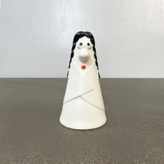 Estatua italiana de cerámica blanca Carmencita de Armando Testa para Lavazza, 1995