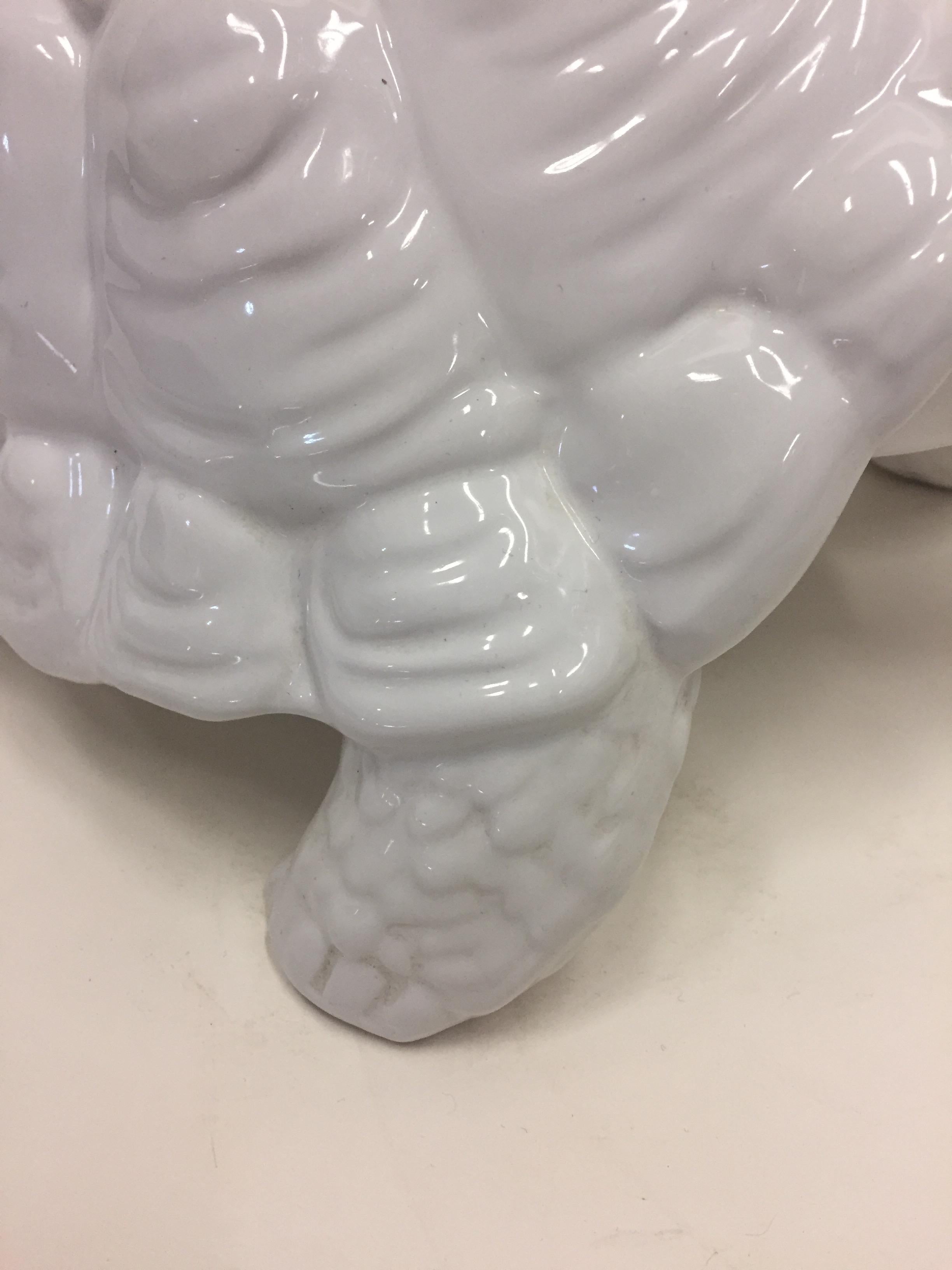 Italian White Ceramic Turtle Lamp In Excellent Condition In Hopewell, NJ