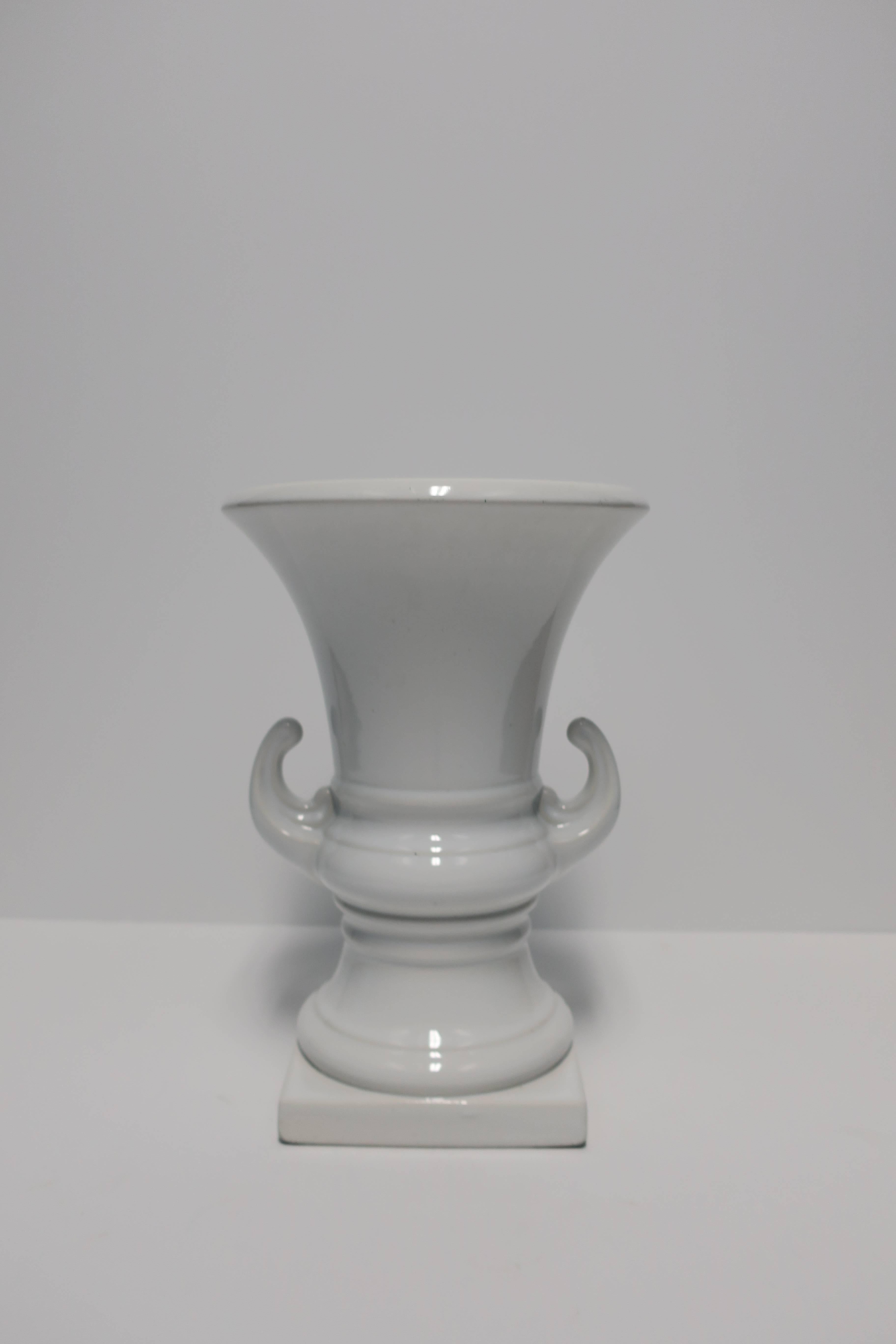 Italian White Ceramic Urns Neoclassical Style, Pair For Sale 10