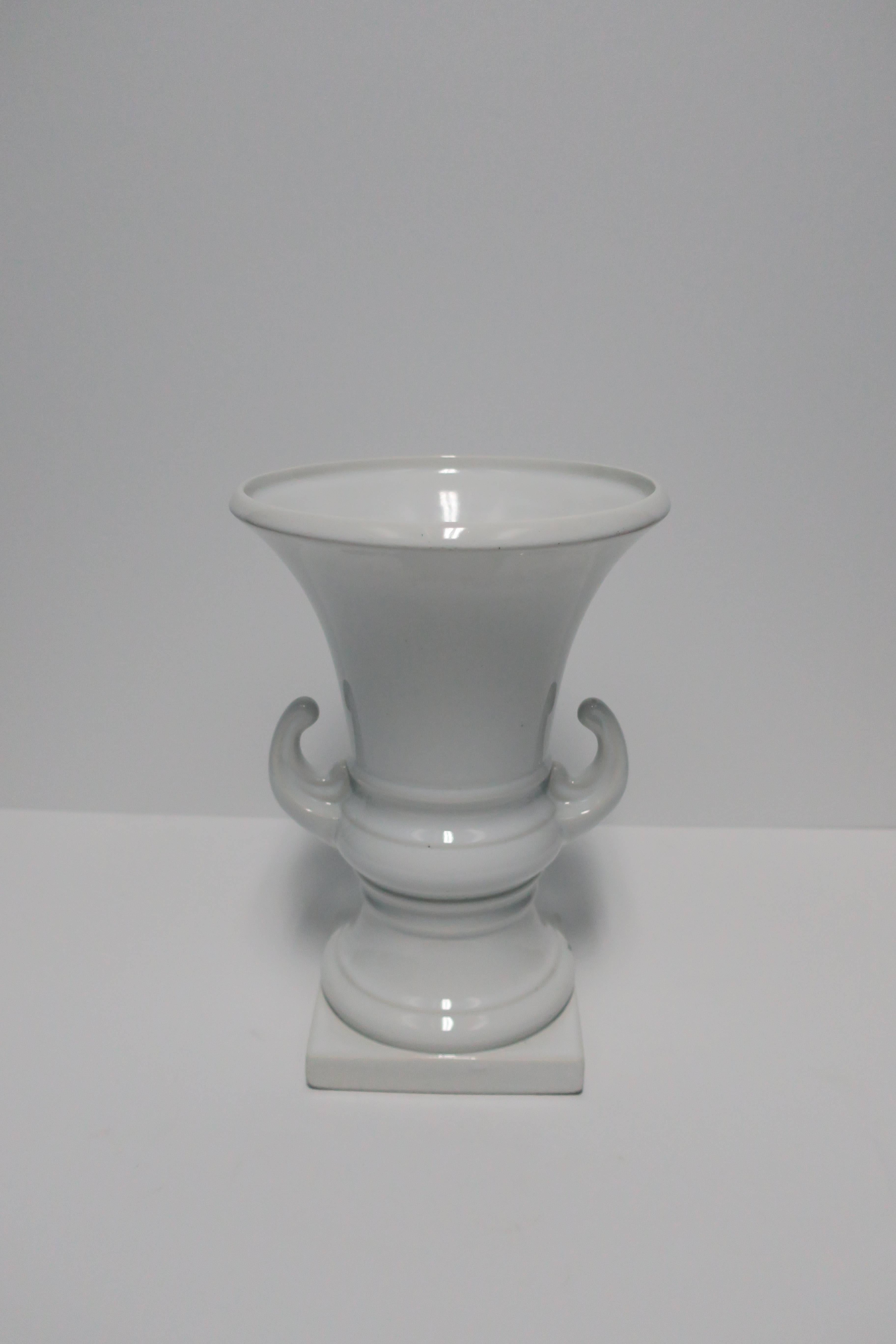 Italian White Ceramic Urns Neoclassical Style, Pair For Sale 11