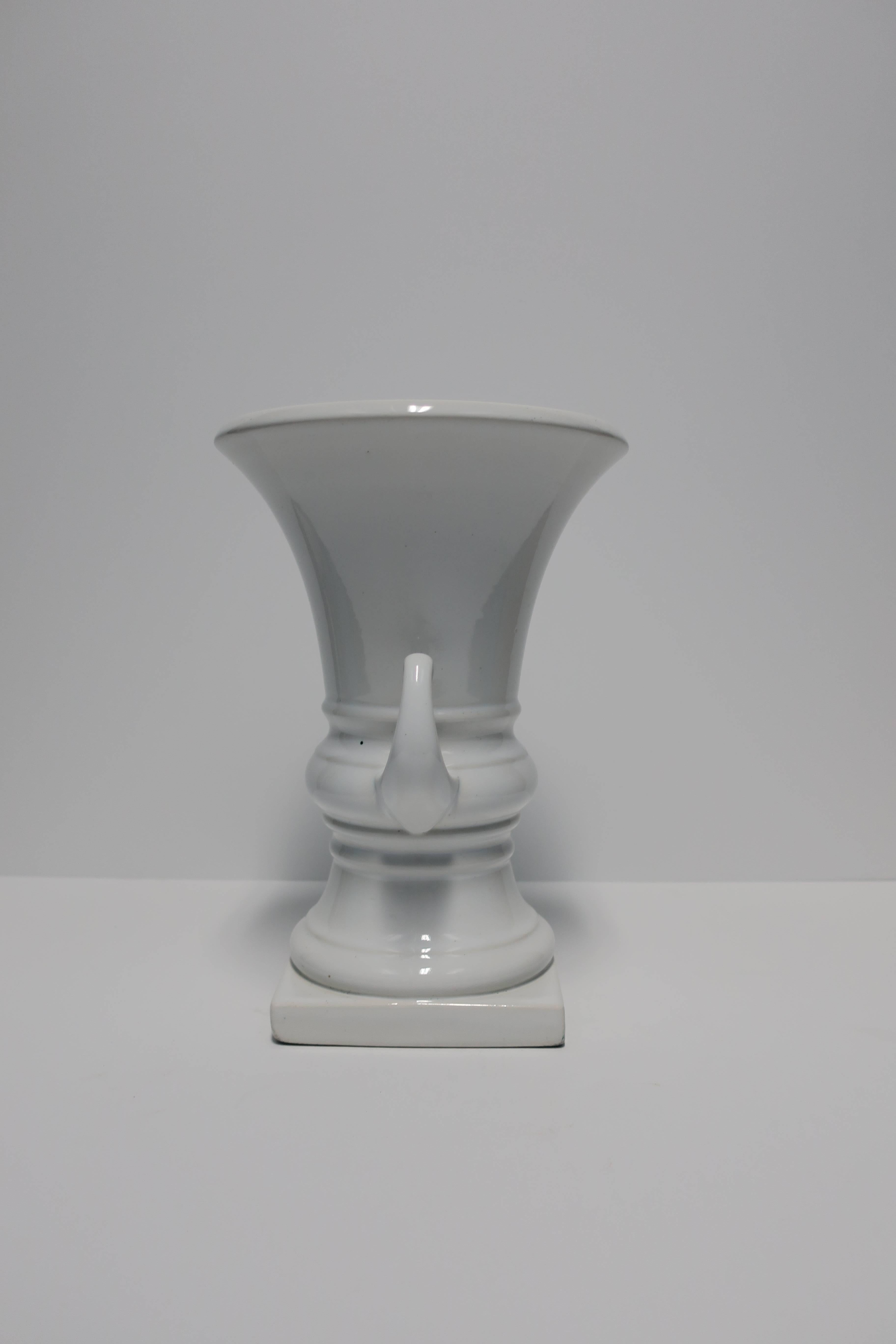 Italian White Ceramic Urns Neoclassical Style, Pair For Sale 12