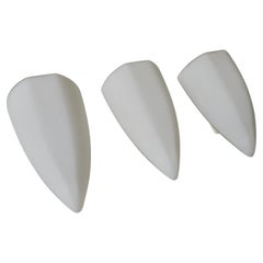 Italian White Ceramic Wall Sconce, Sculptural Design, 1980s, 3 Available
