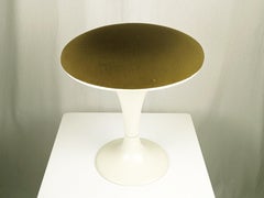Italian white fiberglass & olive green seat space age stool
