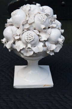 Italian White Glazed Ceramic Fruit Compote from the Mrs. Henry Ford II Estate