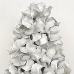 Italian White Glazed Floral Centrepiece, 1960s