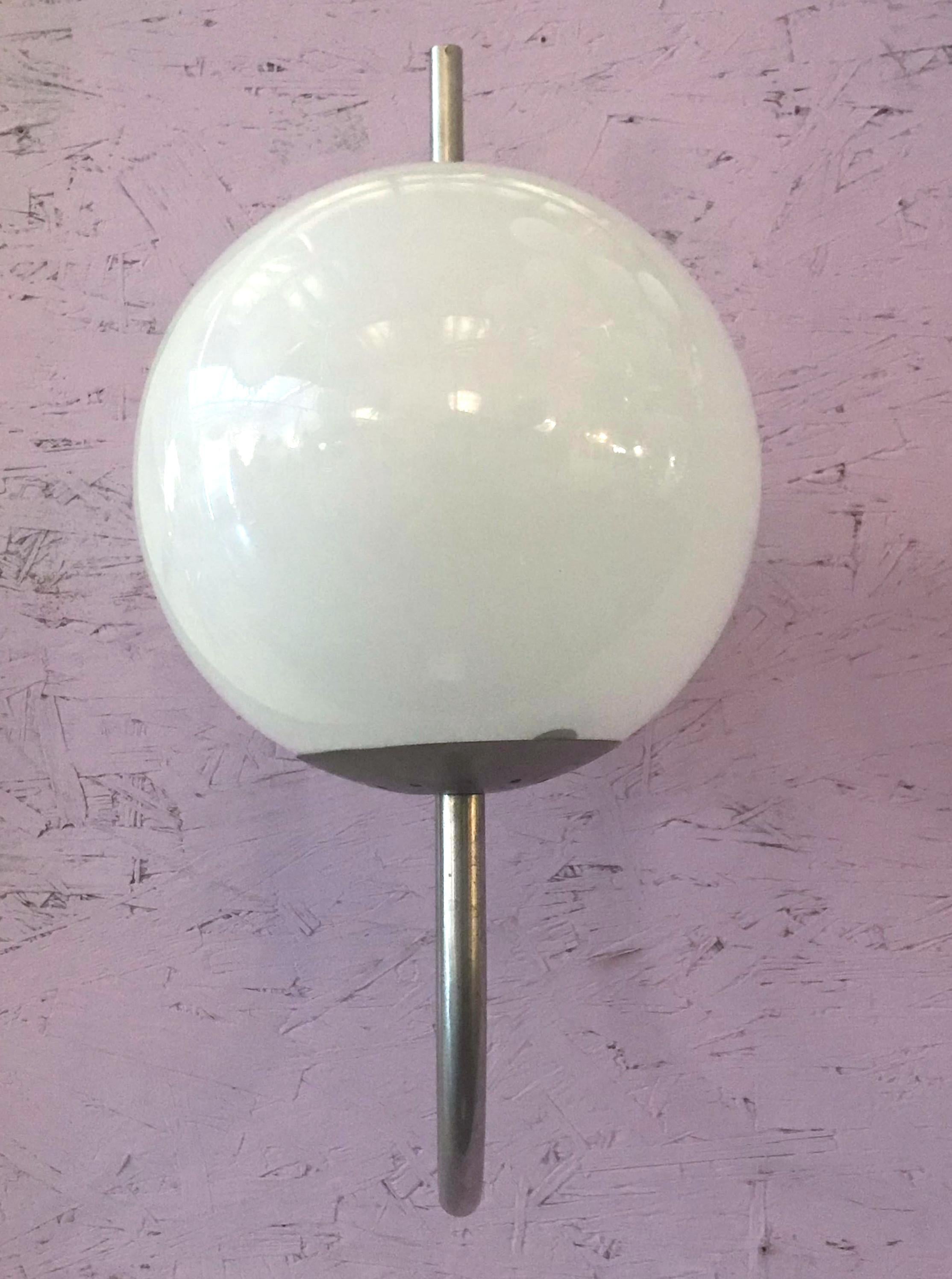 Frosted Single Globe Sconce by Sergio Mazza FINAL CLEARANCE SALE