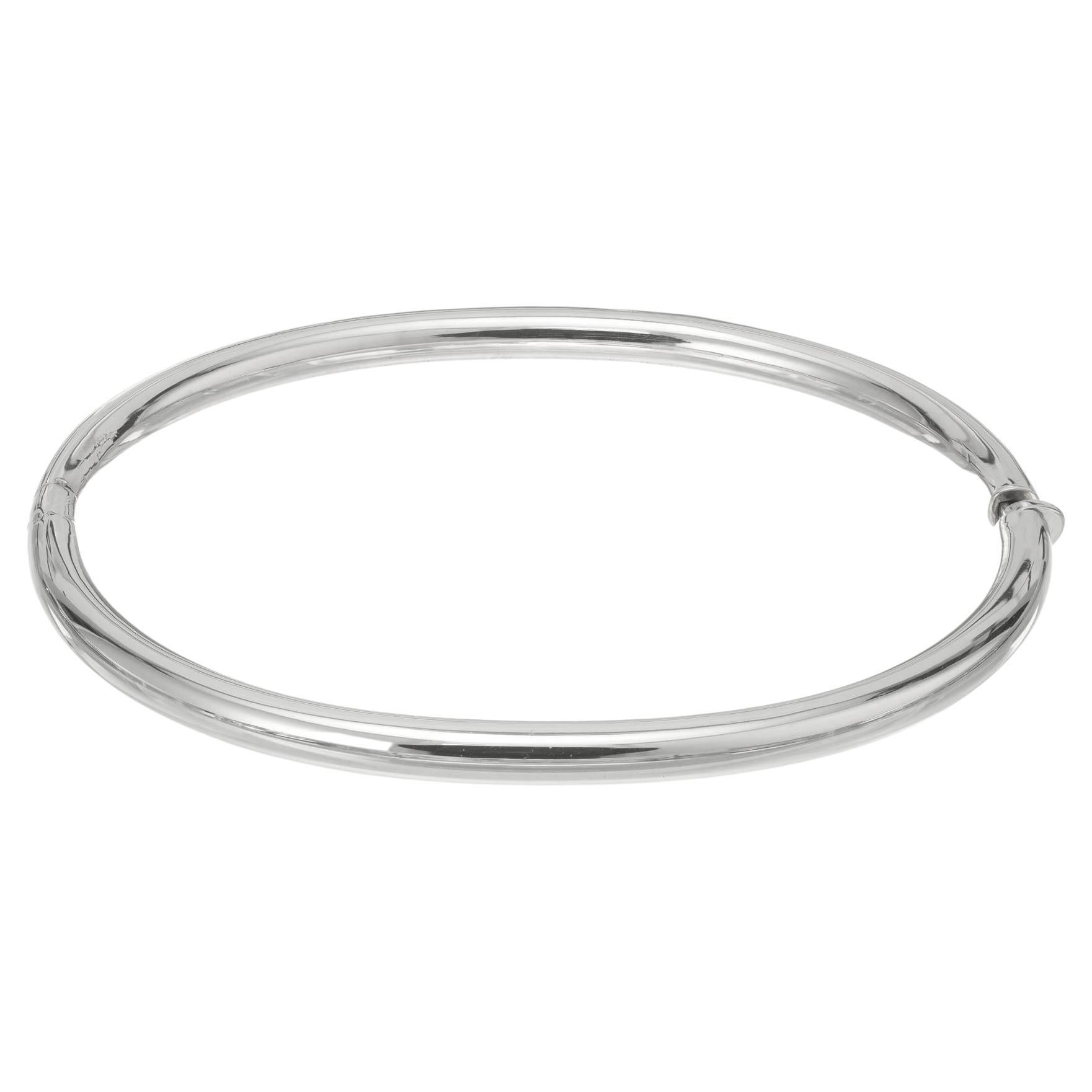 Italian White Gold Bangle Bracelet