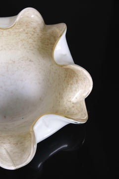 Italian White & Gold Murano Glass Bowl