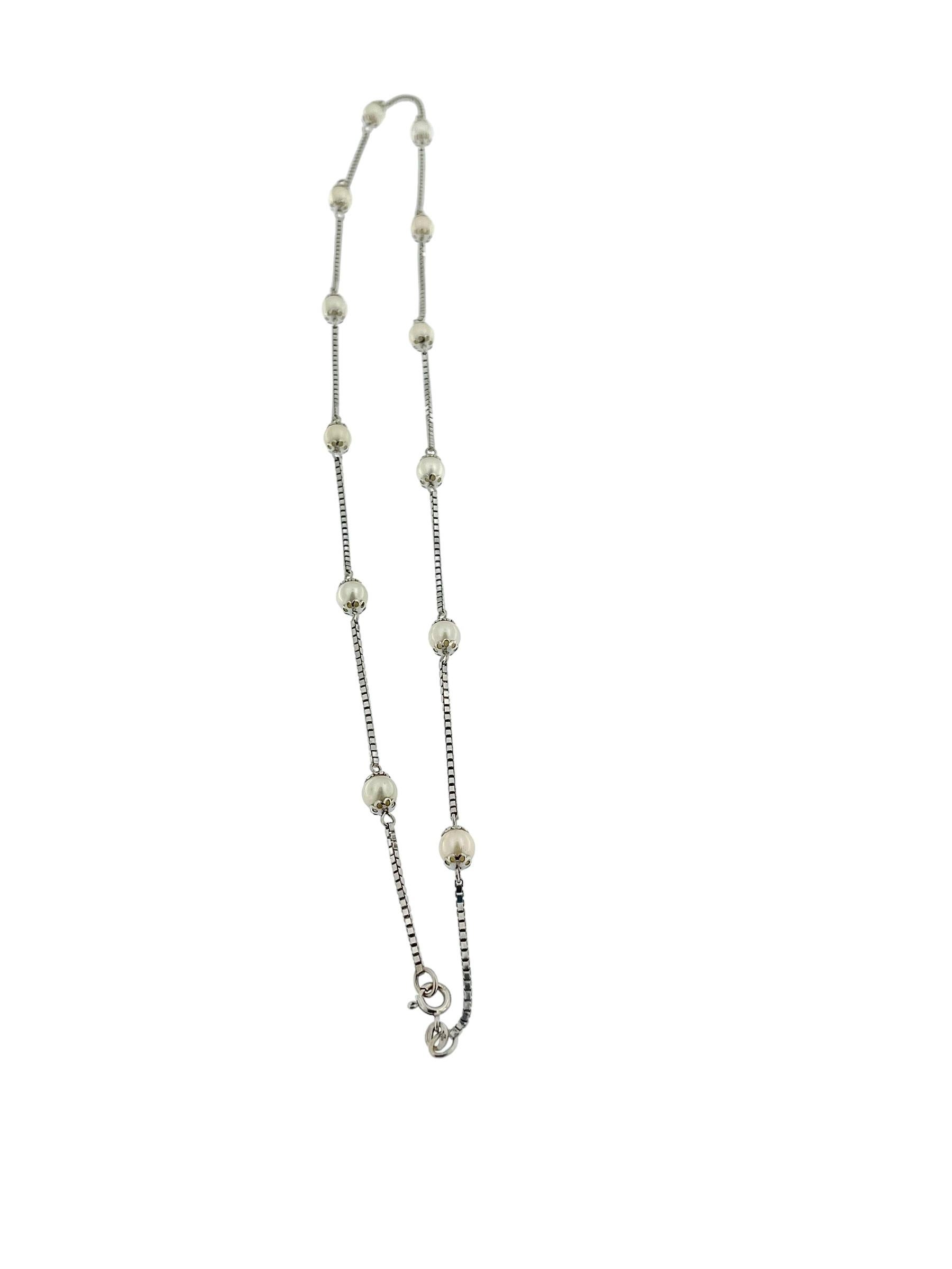 Modern Italian White Gold Necklace with Pearls by Balestra