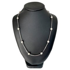 Italian White Gold Necklace with Pearls by Balestra