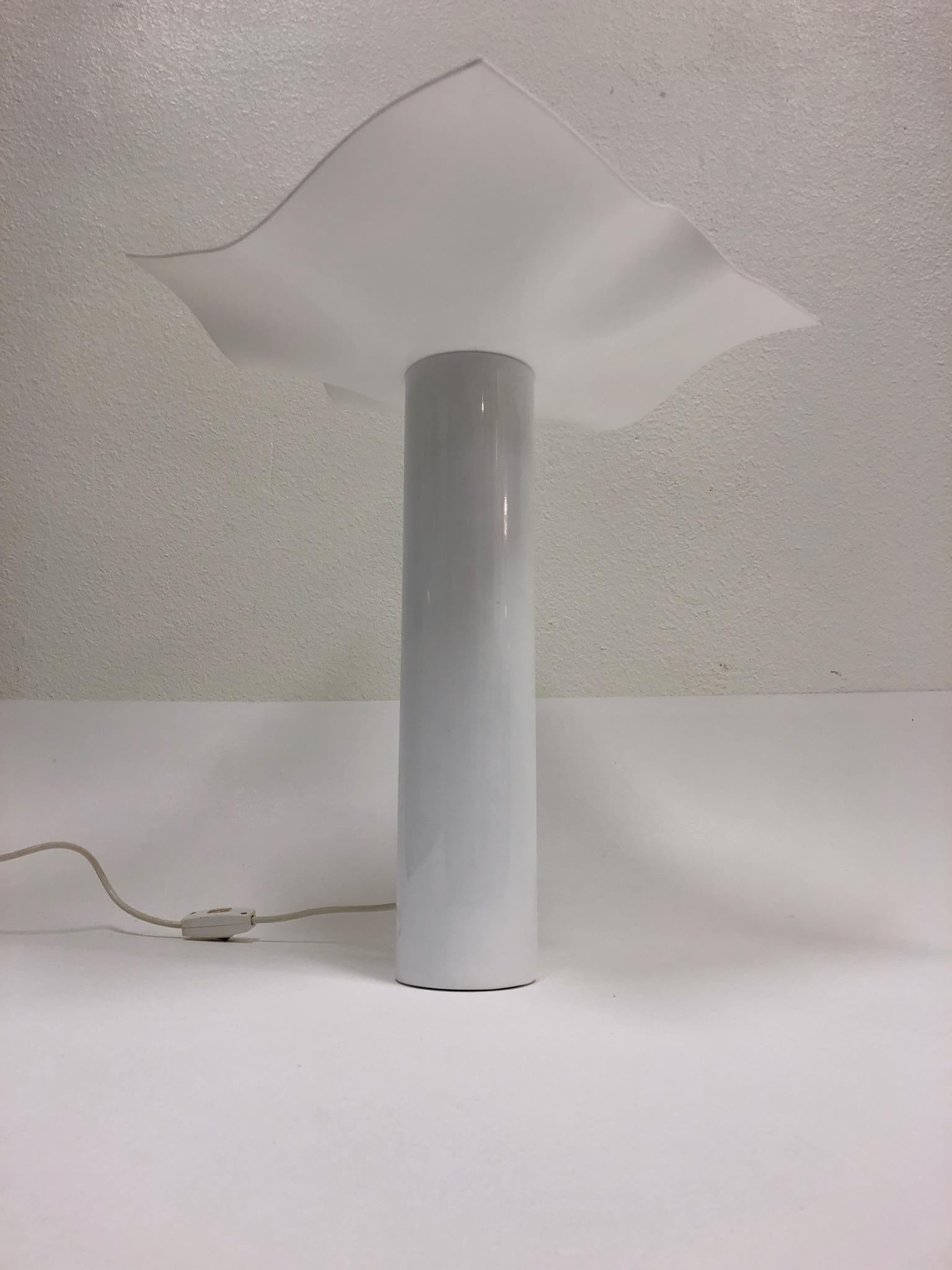 Powder-Coated Italian White Handkerchief Table Lamp