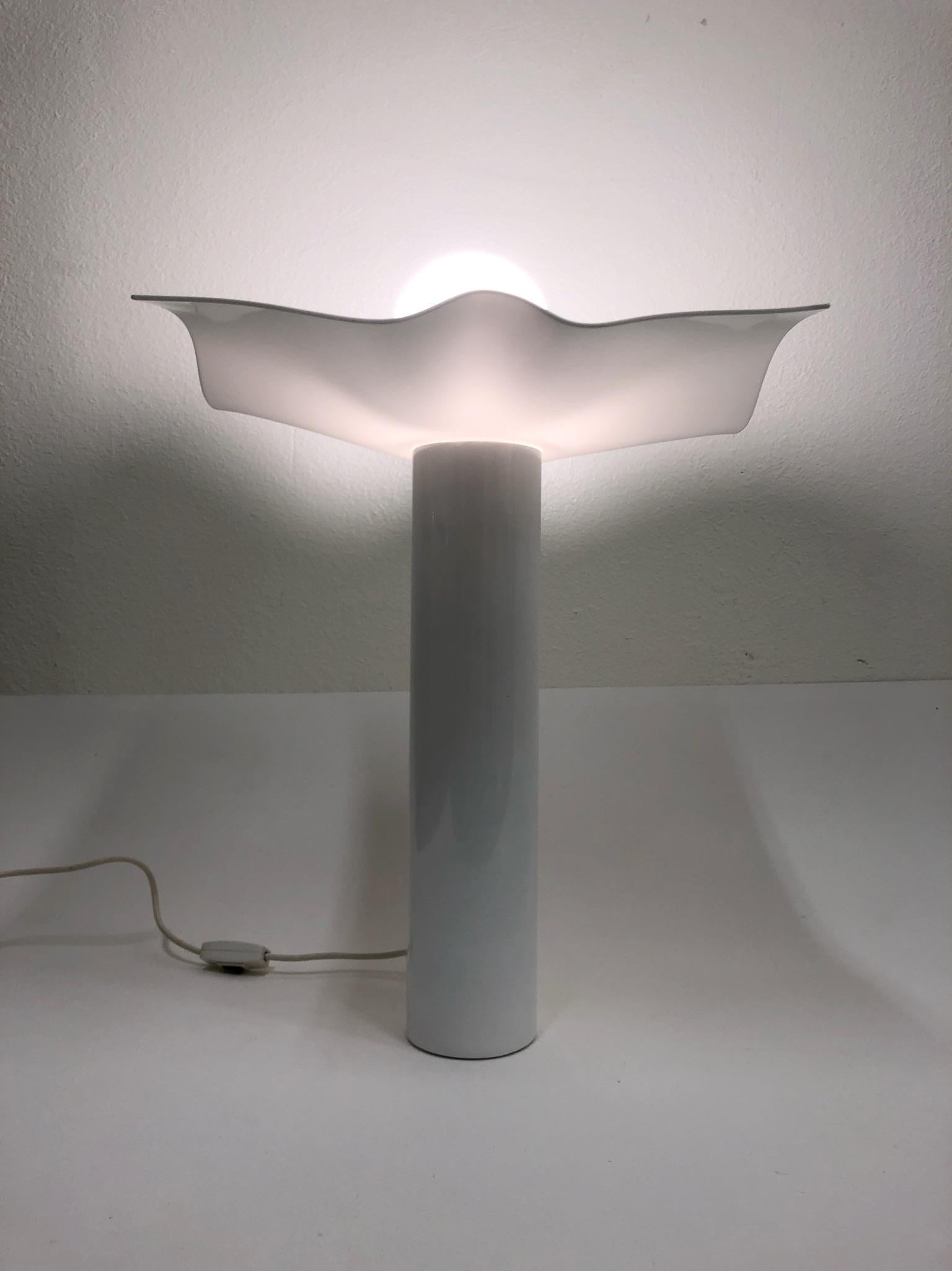 Steel Italian White Handkerchief Table Lamp