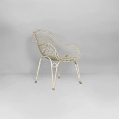 Italian white iron outdoor chair, 1950s