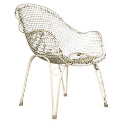 Italian white iron outdoor chair, 1950s