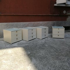 Italian White Lacquared Wood Nightstands, 1960