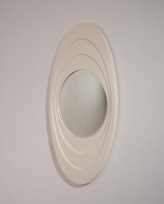 Mid-Century Modern, Italian White Lacquered Wooden Wall Mirror, 1960