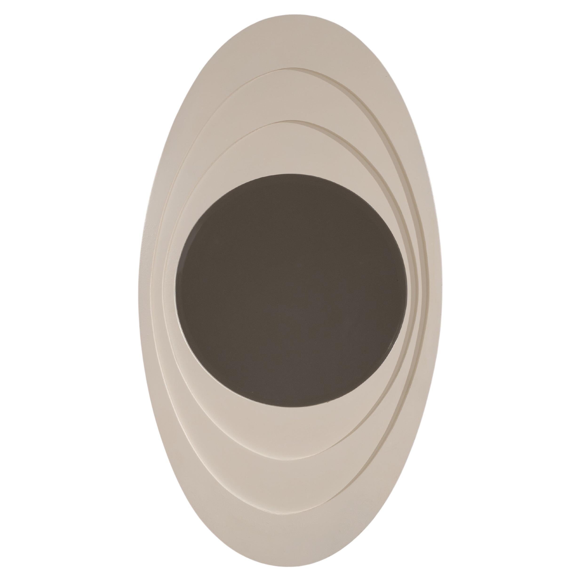 Italian white Lacquered Wooden Mirror, circa 1960 For Sale