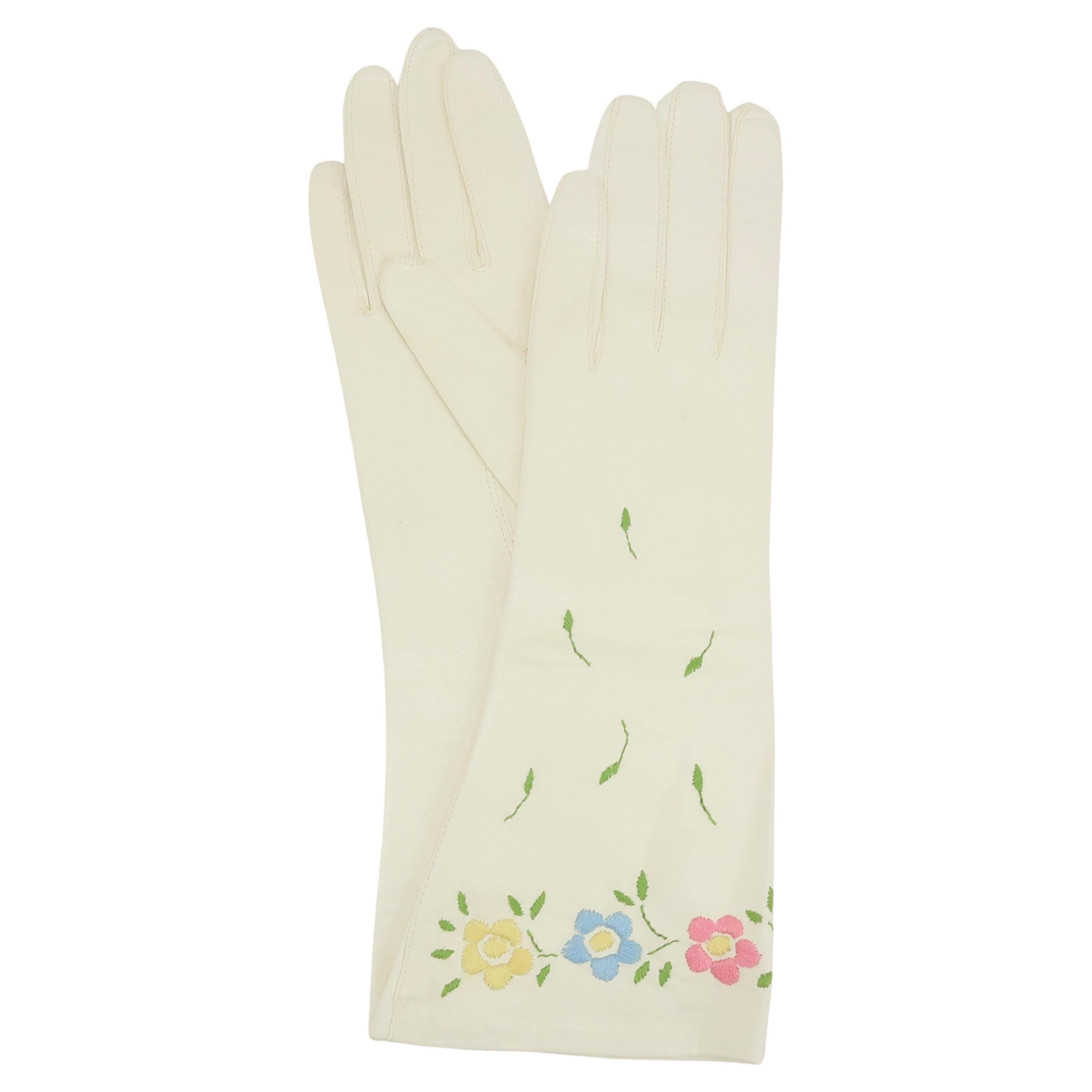Vintage Gloves 1950s Leather Gloves Dents Gloves Size 7 Gloves White Leather Gloves Medium Long Gloves Bridal Gloves 1960s Gloves Accessories Gloves & Mittens Evening & Formal Gloves 