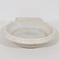 Italian White Marble 18th Century Water Basin or Sink