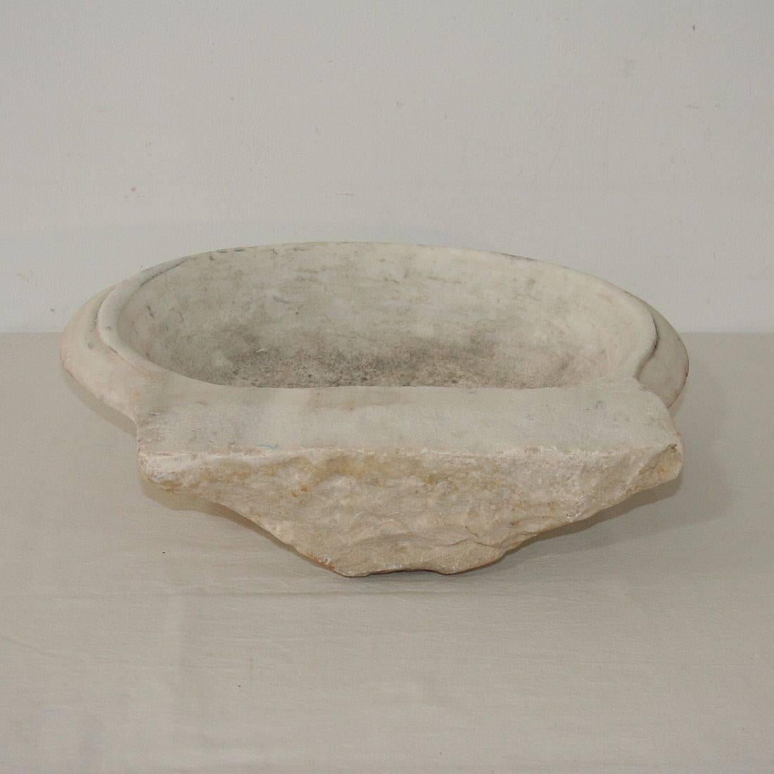 Italian White Marble 18th Century Water Basin or Sink 1