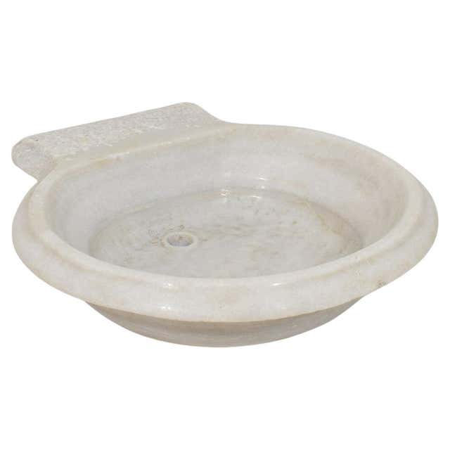 Chinese White Marble Footed Basin For Sale at 1stDibs