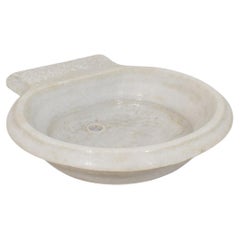 Italian White Marble 18th Century Water Basin or Sink