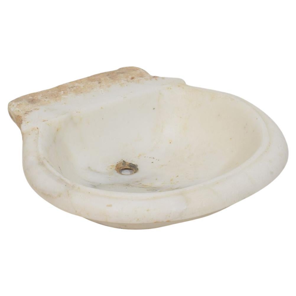 Italian White Marble 18th Century Water Basin or Sink