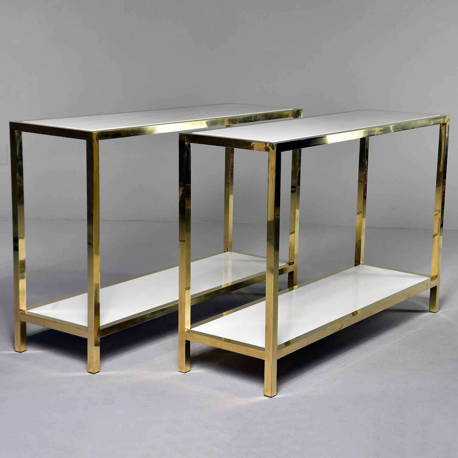 Italian White Marble and Brass Console 3