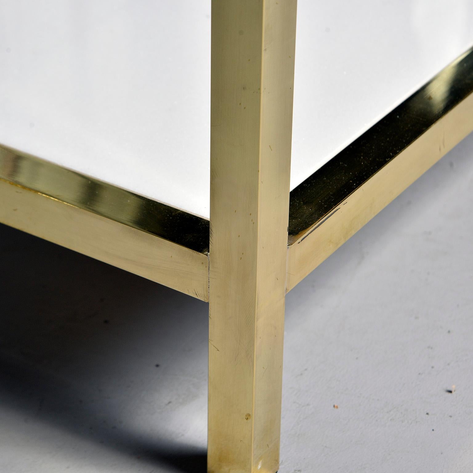 Italian White Marble and Brass Console 1