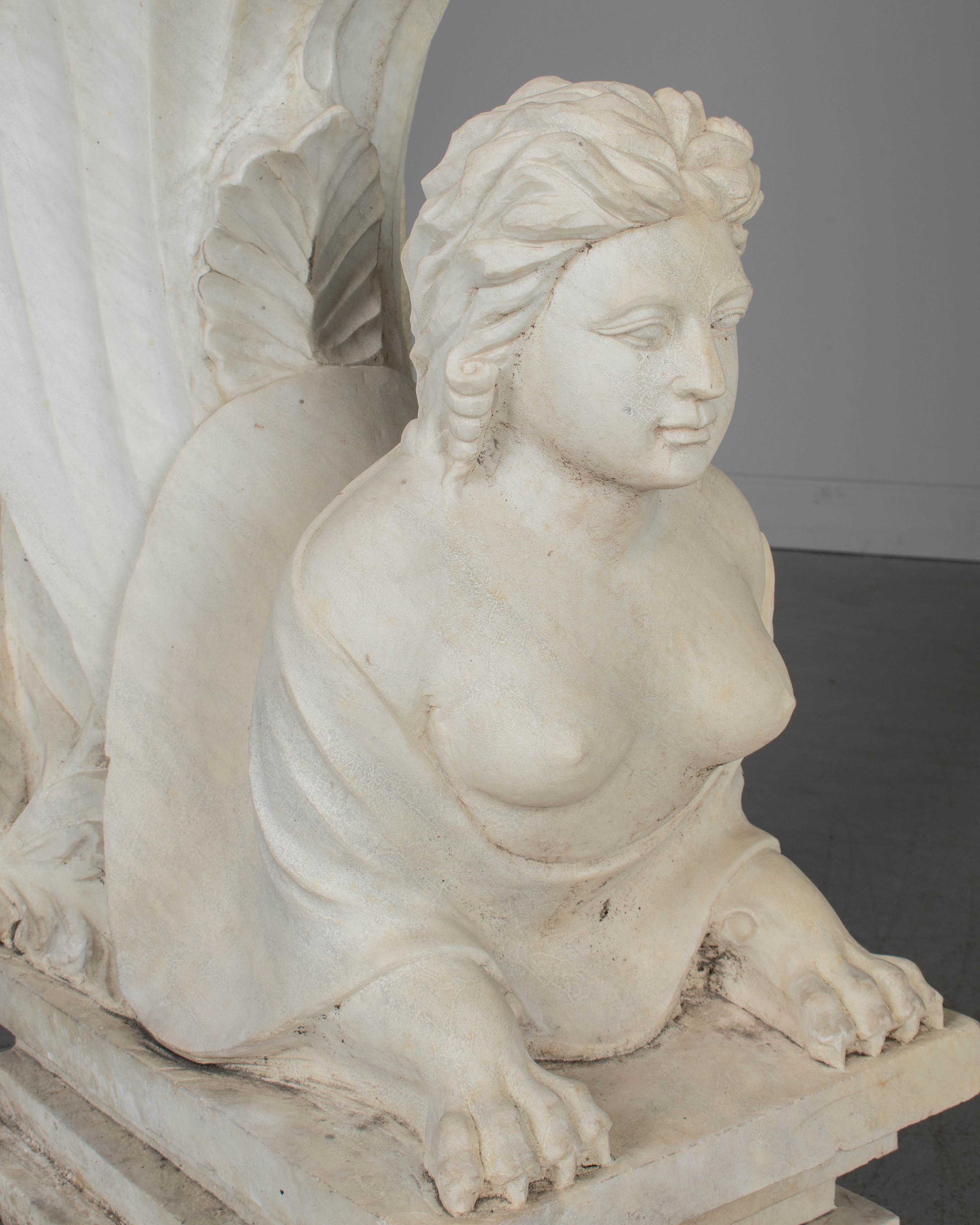 Bañera para pájaros o escultura de jardín italiana de mármol blanco en venta 1