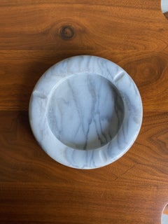 Italian White Marble Bowl / Ashtray, circa 1975