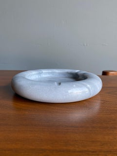 Italian White Marble Bowl / Ashtray, circa 1975