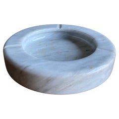 Italian White Marble Bowl / Ashtray, circa 1975