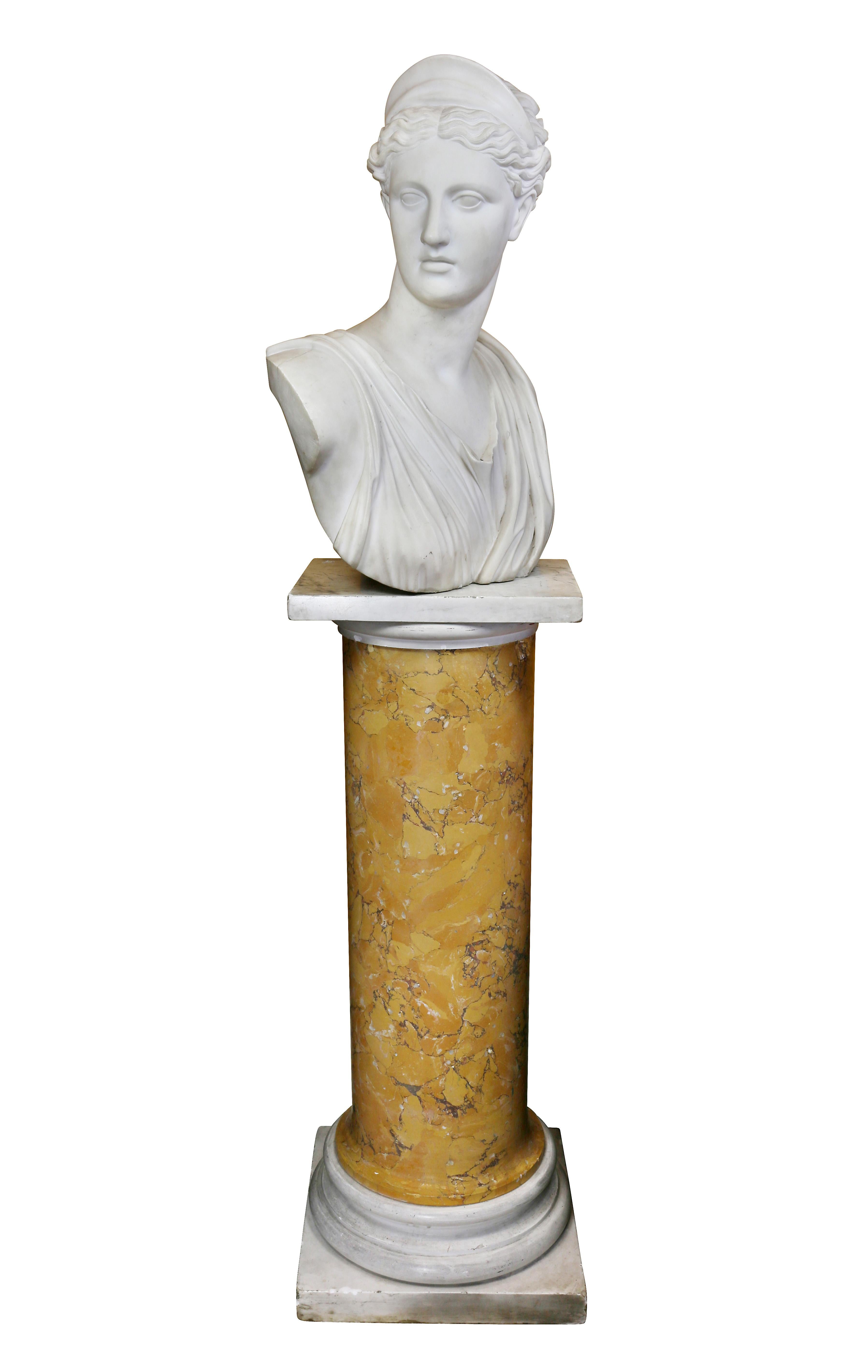 faux marble bust