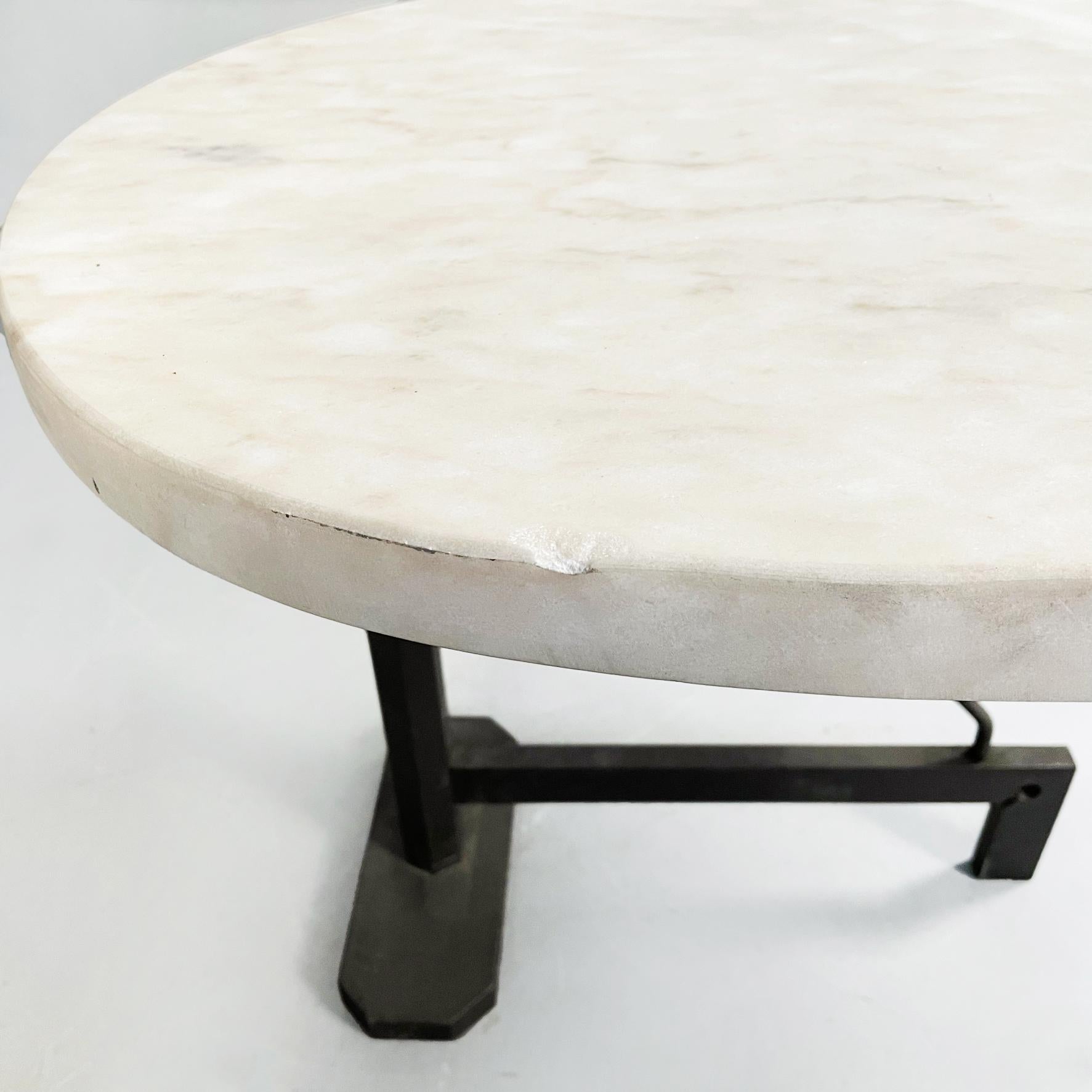 Metal Italian White Marble Coffee Table by Mac Architecture, 1980s